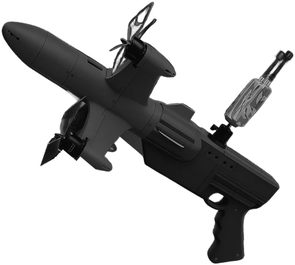 Interceptor 02 loaded in the shoulder launcher