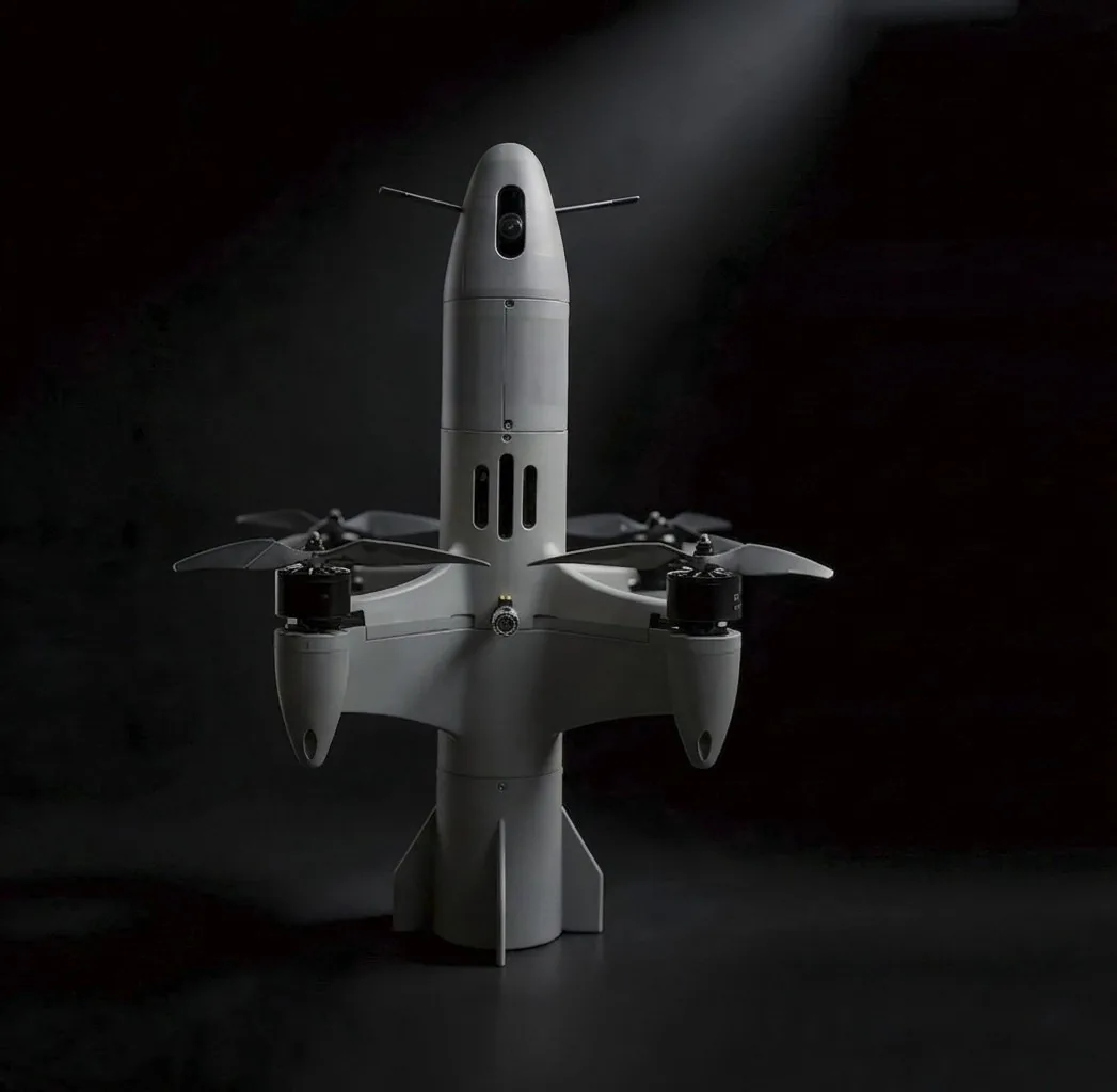 Interceptor 02 standing on its tail fins